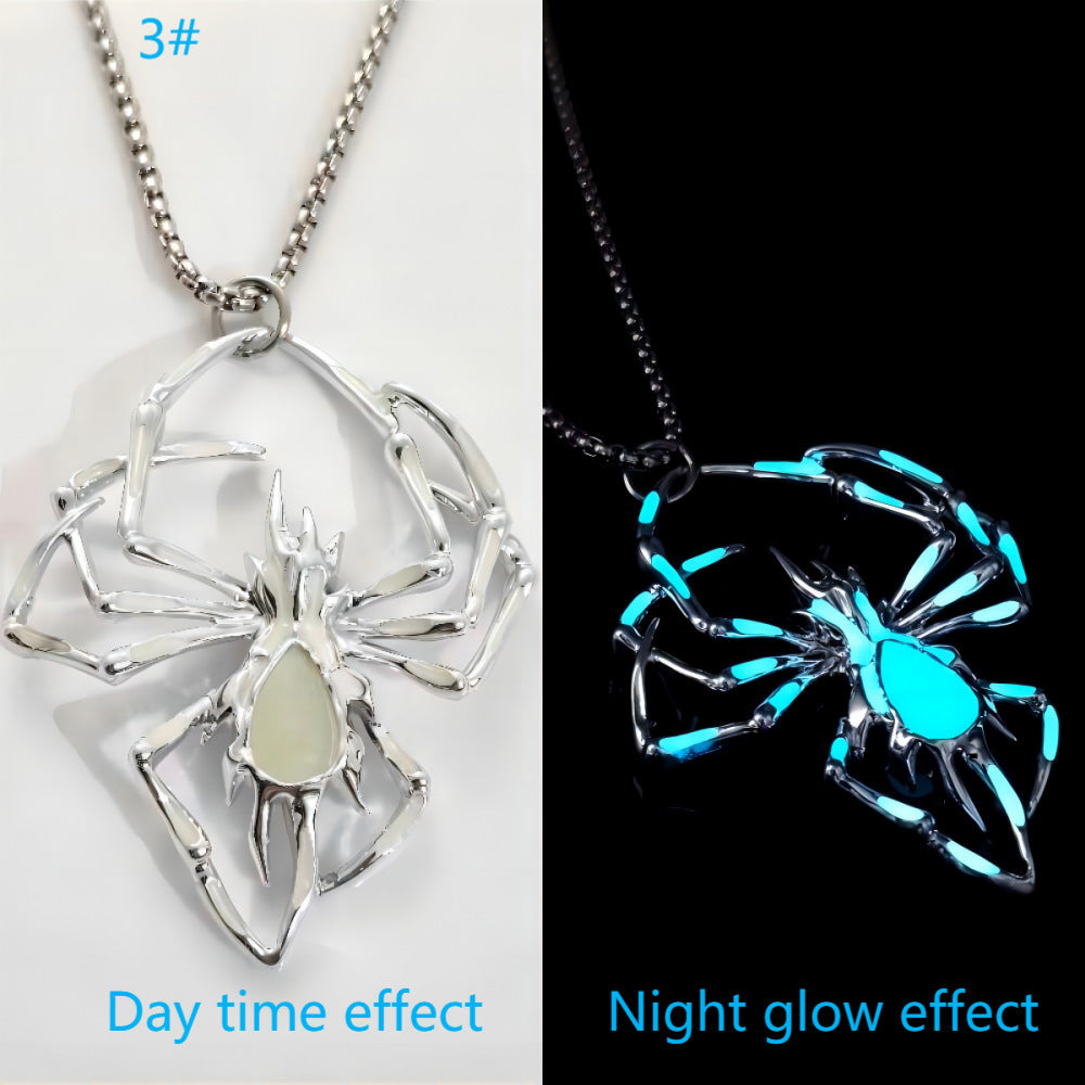 Halloween Creative Stereo Luminous Spider Necklace